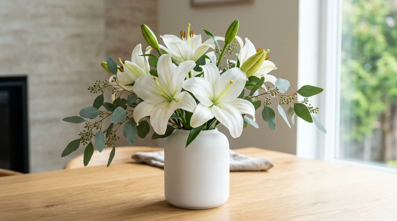 Minimalist White Lily Centerpiece